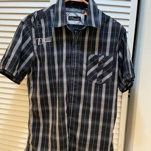 7 Diamonds short sleeve button up shirt.